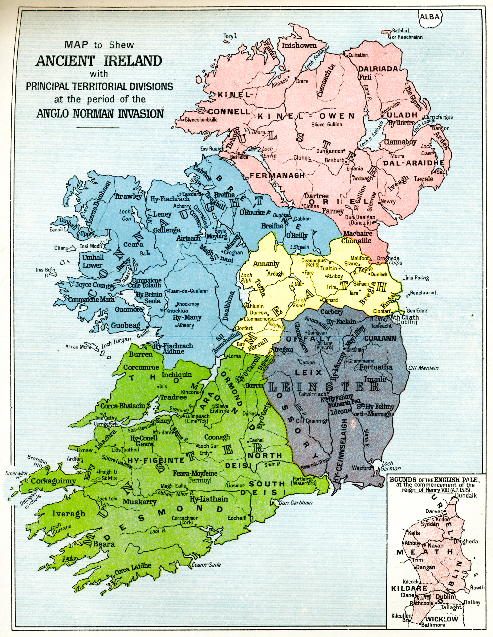 Ancient Ireland Map 