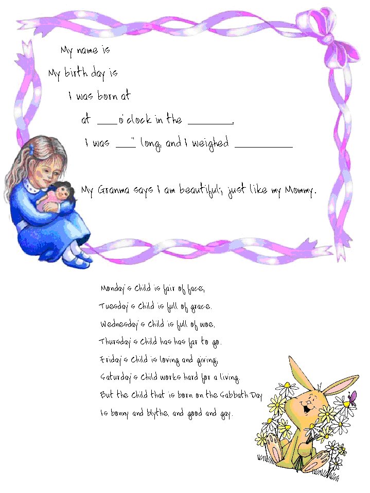 poems for baby girls. Dedication, Boys, Girls