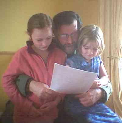Grandfather Peter Wrightand his grandchildren Kenzie & Caitlin