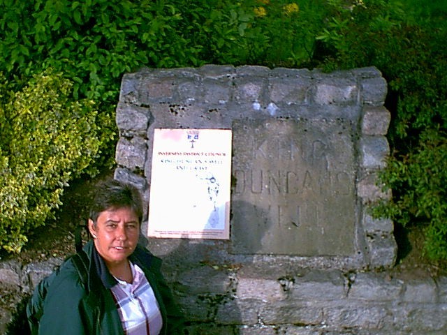 Melba Duncan at King Duncan's Well in Inverness