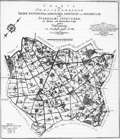Map of the Svaneholm estate in Scanie