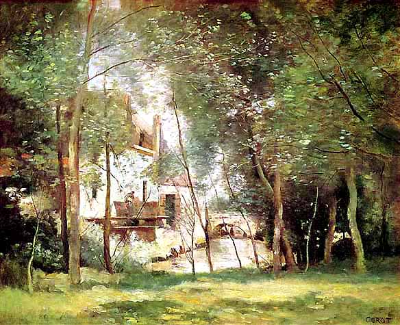 Mill at St. Nicholas Les Arra by Jean Baptiste Corot
