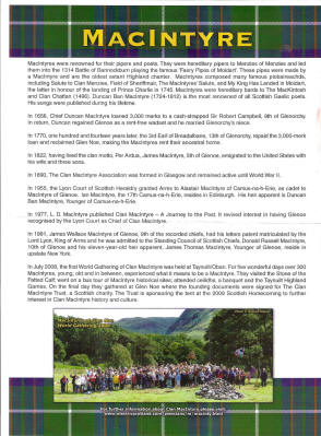 Information on Clan MacIntyre
