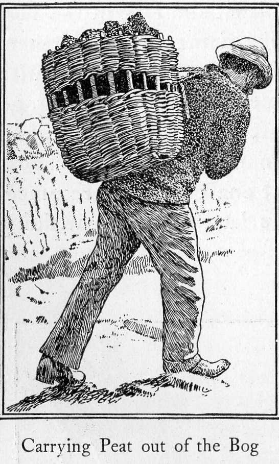 Carrying peat out of the bog