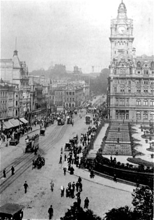 The Balmoral looking up from Princess Street