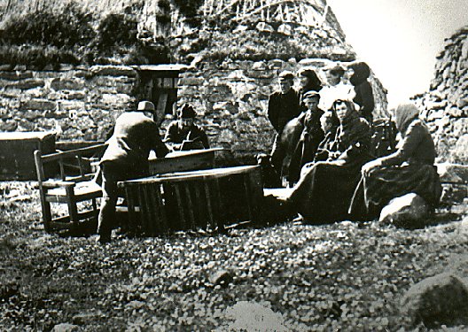 A family evicted from their home in North Uist in 1891