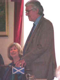 Murray Ritchie in process of giving splendid speech in reply to receivig Oliver Award