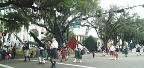 group in front of the Florida capital and on the parade route