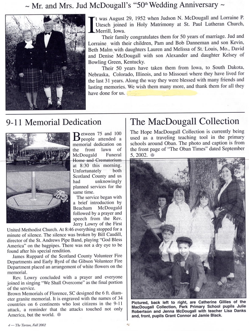 Clan MacDougall Newsletter Fall 2002