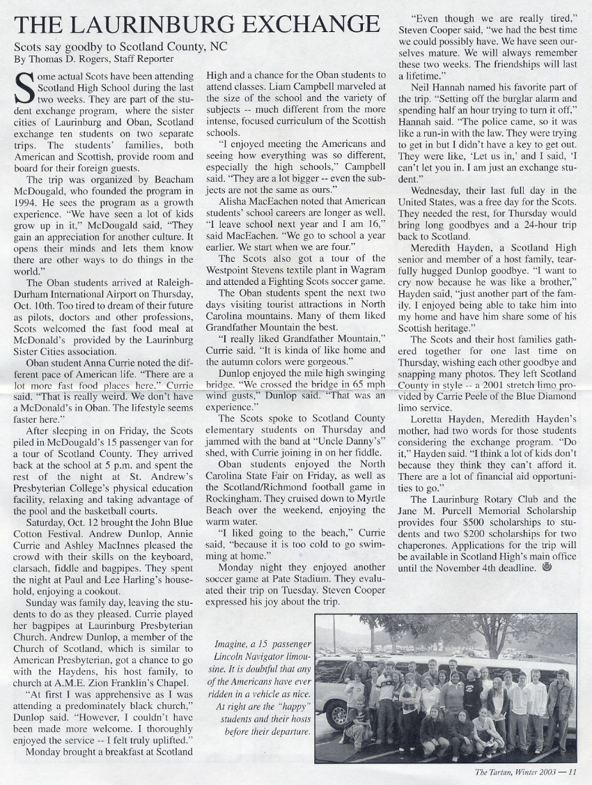 Clan MacDougall Newsletter Winter 2003