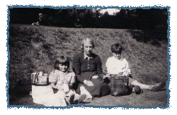 My mother, brother and me picnicking at Edinburgh zoo