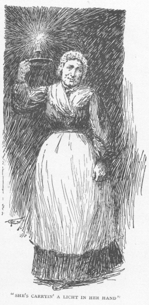 shes carryin a licht in her hand