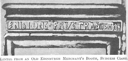 Lintel from an Old Edinburgh Merchant's Booth, Burgess Close.