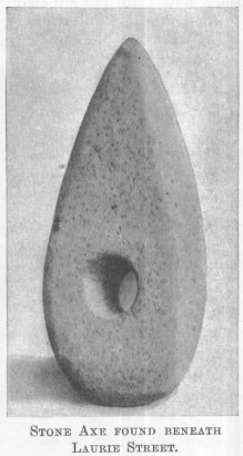 Stone Axe found beneath Laurie Street