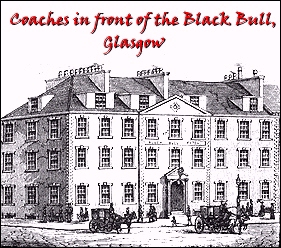 Coches in front of the Black Bull, Glasgow