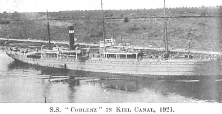 S.S. "Coblenz" in Kiel Canal, 1921