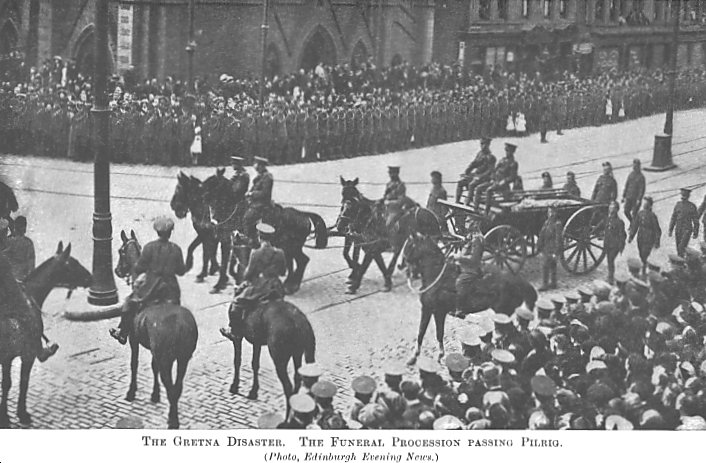 The Gretna Disaster. The Funeral procession pasing Pilrig.