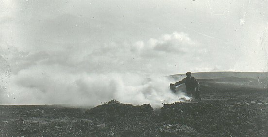 Kelp burning in Orkney around 1900