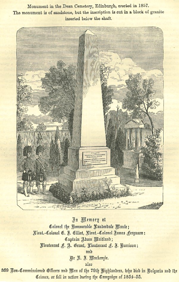 Monument in the Dean Cemetery, Edinburgh, erected in 1857