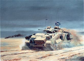 Tank flying the Saltire