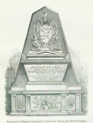 Monument in Glasgow Cathedral to Colonel the Honourable Henry Cadogan