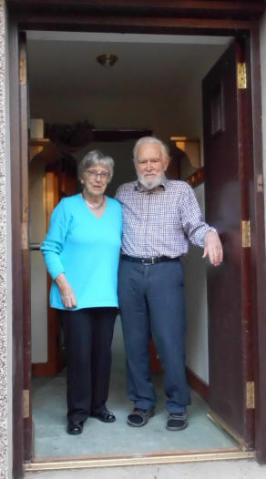 Eric & Helen Allan at the door to their home which has been the base of operations for Highland Music Trust for much of its life!