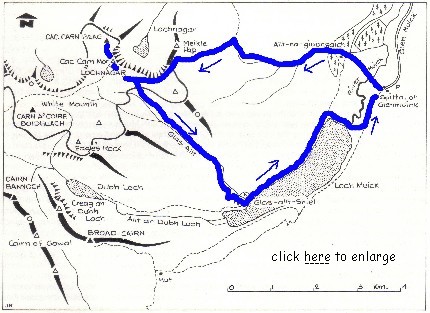 lochnagar dark map route taken shows line blue electricscotland hunter