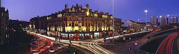 Glasgows Charing Cross. Early evening.