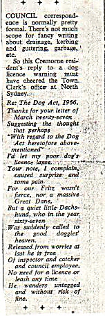 Dog Act - news clip - with Kath poem to Counci