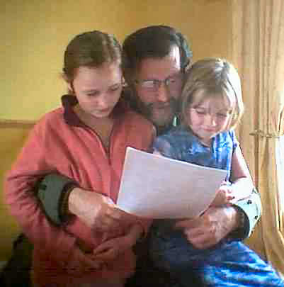 Grandfather Peter Wrightand his grandchildren Kenzie & Caitlin