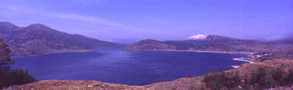 Glen Elg Bay with the Isle of Skye in background. 