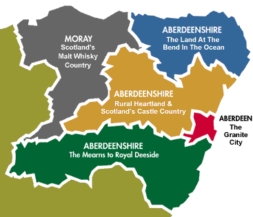 Map of Grampian Highlands, Aberdeen & the North East Coast