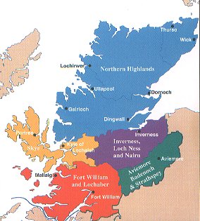 Map of the Highland Regions