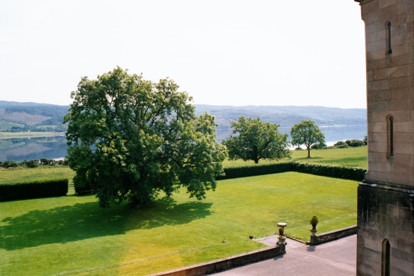 View from second story window at Minard castle - of Loch Fynne