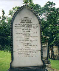 Headstone of family member in Edinburgh