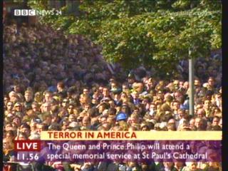 Crowd scene outside St. Pauls, estimated 30,000 people