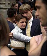 People outside the church 