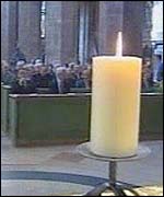 Candle at rremembrance service