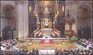 Congregation inside St Paul's Cathedral in London