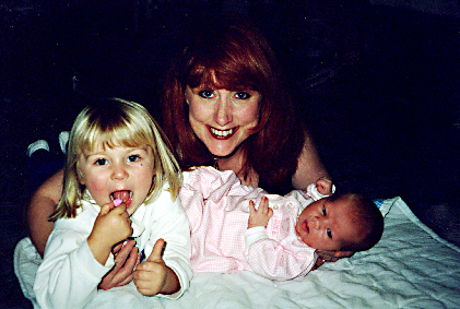 Jeanne with the grandkids