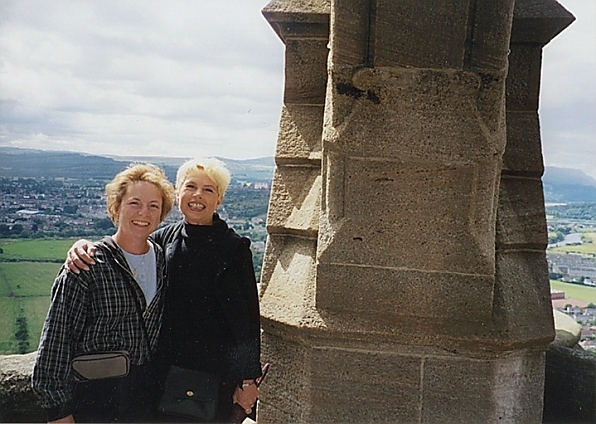 My daughter Karen and me at the top of the Wallace monument