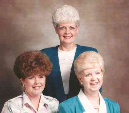 Left to right their 3 daughters, Beth, Janet (center) and Marion (Ray).