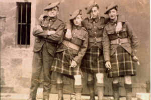 Harry McMinn in the Seaforth Highlanders - far right